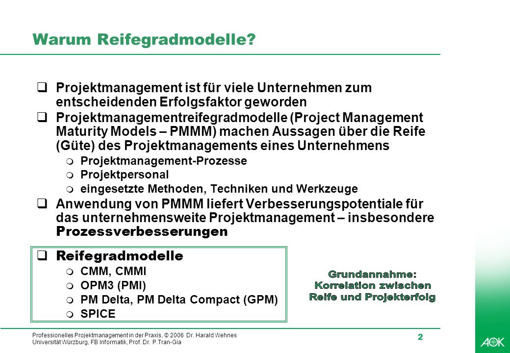Projektmanagement-Reifegradmodell